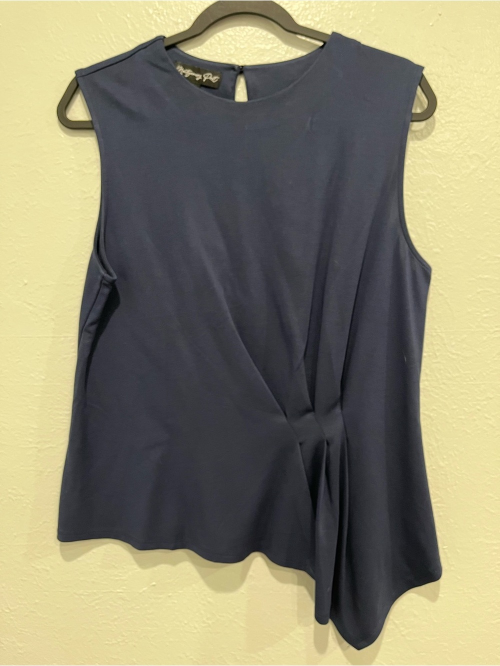 Montgomery Post/ Stitch Fix Sleeveless Twist-Detail Navy Women's Top
